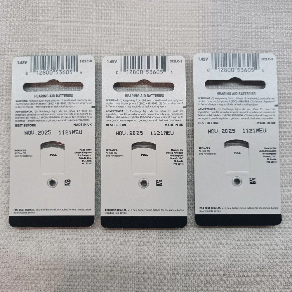 Rayovac Loud N' Clear Sz 312 Hearing Aid Batteries 53 Packs Of 8 Total 424‎